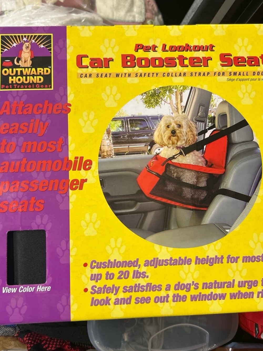 Outward Hound Red and Black Pet Car Booster Seat